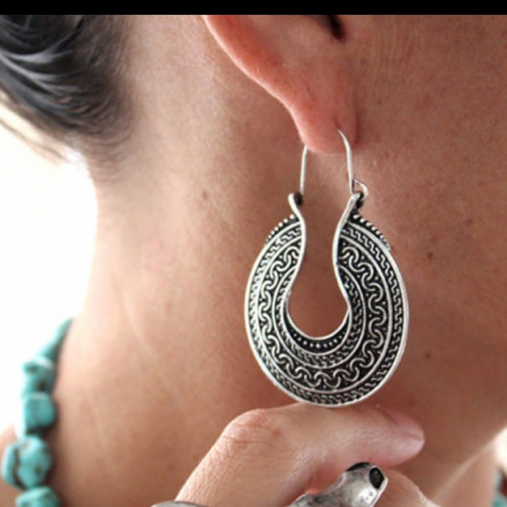 Tibetan Silver Boho Earrings